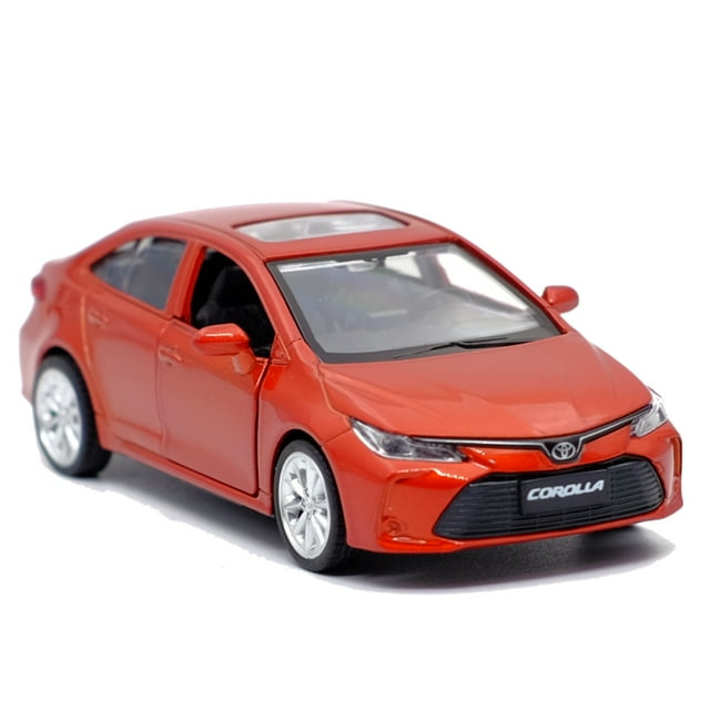 Voiture Hybride Toyota Corolla Modèle de Voiture en Alliage Moulé sous Pression Jouet avec Rétrofriction / pour Cadeaux d'Enfants / Collection de Jouets Éducatifs Orange (Boîte)
