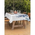 thumbnail image 3 of Outdoor Table Cloth with Umbrella Hole and Zipper, Blue Eucalyptus Waterproof Rectangle Tablecloth 60"x102", Weeping Botanical Leaf Watercolor Washable Table Cover for Outside Party Patio Picnic, 3 of 8