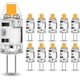 thumbnail image 1 of Bombilla LED G4, amplia aplicación, 2 W (equivalente a halógeno de 20 W), no regulable, resistente a la humedad, blanco cálido 3000 K, ahorro de energía, para luces de techo y pantallas, CA/CC 12 V,, 1 of 5