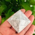 thumbnail image 4 of K-KED Natural White Turquoise Howlite Quartz Crystal Pyramid Healing Rock Stone Tower, 4 of 9