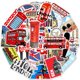 thumbnail image 1 of 50 Pcs Waterproof Stickers with Red Bus, London Vacation Travel Stickers, 1 of 4