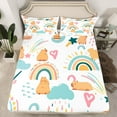 thumbnail image 2 of Castle Fairy Kids Teens Cartoon Capybara 4 Pieces Queen Sheet Sets,Kawaii Rainbow Ultra Soft Flat Sheet,Cute Animal Queen Fitted Sheet,Super Cozy Room Decor, 2 of 7