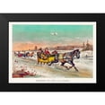 thumbnail image 2 of Currier & Ives 14x11 Black Modern Framed Museum Art Print Titled - Waking up the old mare, 2 of 5