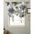 thumbnail image 2 of Rustic Purple Black Spring Floral Tie Up Curtains for Kitchen Bathroom Bedroom Windows 54 Inch Length, Watercolor Botanical Balloon Drape Curtains Shade Rod Pocket Drapery Curtain Panel, 42"x63", 2 of 7