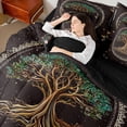 thumbnail image 4 of Manfei Retro Country Tree 7-Piece Twin Bedding Sets,Rustic Botanical Bedding Comforter Set,Vintage Boho Theme Sheet Sets For Men Women,Luxury Bedroom Decor Reversible, 4 of 8