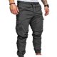thumbnail image 1 of Yuarrent Pantalones para hombre Casual Elástico Cadena Moda Pantalones largos Joggers Uniforme atlético Gris SG, 1 of 6