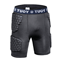 TUOY Men's Padded Compression Shorts 5 Pads Football Girdle for Football Baseball