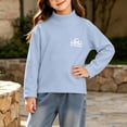 thumbnail image 6 of Falkdiz Girls Long Sleeve Shirts Soft Outdoor Tops Winter Warm Basic Casual Cute Graphic Pullover for Girls Party , Blue , Size: 3-4 Years, 6 of 6