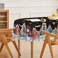 thumbnail image 4 of Christmas Tablecloth 60×84 Inch Rectangular, Winter Snowman House Christmas Trees Blue Washable Table Cover for Party Picnic Dinner Decor, 4 of 6