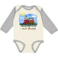 thumbnail image 3 of Inktastic I Love Trains Boys or Girls Long Sleeve Baby Bodysuit, 3 of 5