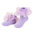 thumbnail image 6 of Girls Pearl Lace Ruffle Mid‑Calf Socks, Baby Toddler Princess Frilly Socks, Soft Cotton‑Blend Kids Dress Socks for Little Girls Party Daily Dress‑up, 6 of 6