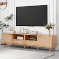 thumbnail image 5 of Sleek Panel & Rattan Design | Ample Storage for Media Devices | Stable and Durable TV Console, 5 of 6