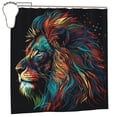 thumbnail image 2 of DouZhe Colorful Lion Head Cartoon Pattern Shower Curtain, Waterproof Bath Curtains for Bathroom Decorations, 72 x 72 inches, 2 of 7