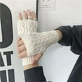 thumbnail image 4 of YUUZONE Half Finger Gloves for Typing Winter Knitted Gloves with Thumb Holes Women Half Finger Mittens Stretchy Warm Gloves, 4 of 17