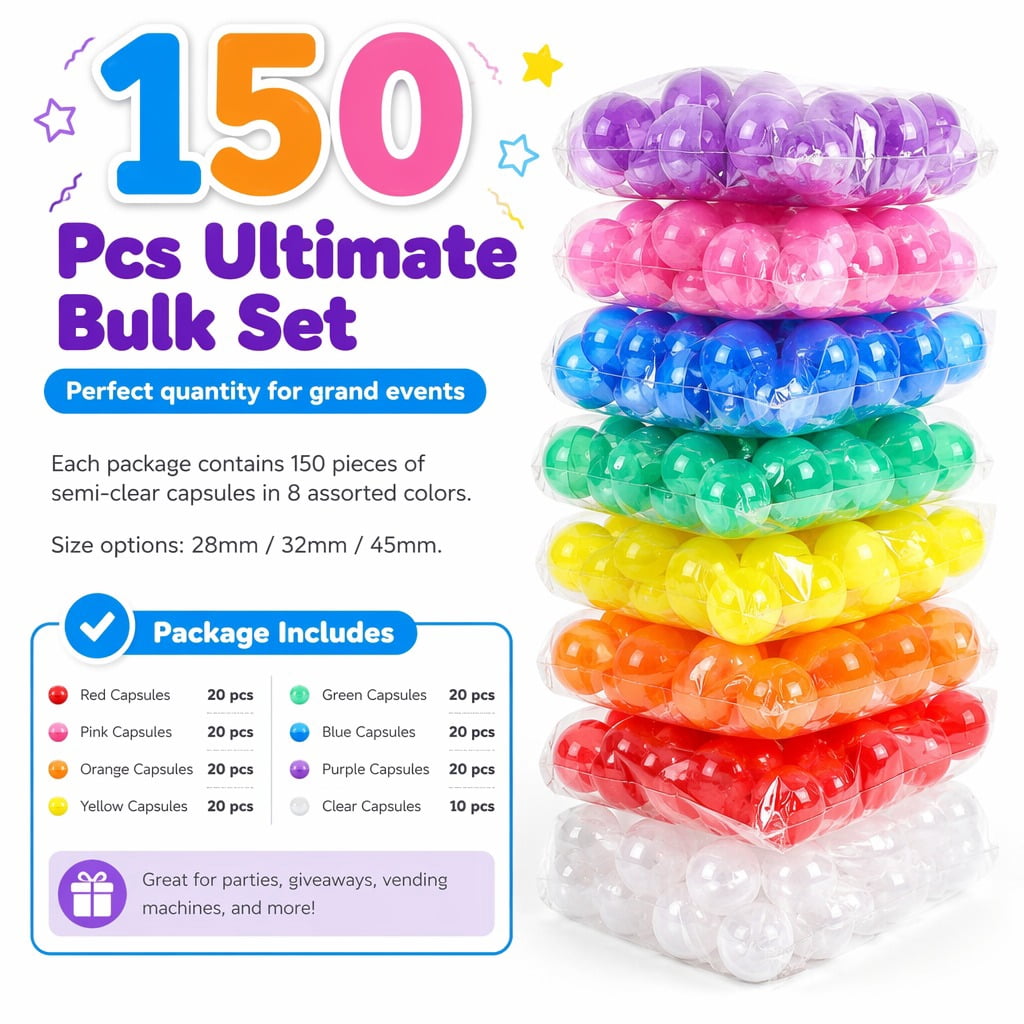 Lot De 50 Capsules Transparentes TOYANDONA – Boules De Bingo 4,5 Cm – Pour Machines à Chewing-Gum Et Distributeurs