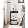 thumbnail image 2 of VASAGLE Mesa Auxiliar, Mesa de Sofá en Forma de C, Bandeja de TV, Marco de Metal, Salón, Dormitorio, Roble Ebonizado y Negro, 2 of 7