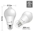 thumbnail image 2 of Motion Sensor LED Light Bulb, 10W (80W Equivalent) A19 E26 Clear White Bulbs 2 Pack, 2 of 7