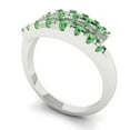 thumbnail image 2 of 0.235 ctw Wedding Band for Women - 18K White Gold Simulated Green Diamond Stackable Eternity Ring, 2 of 6