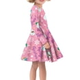 thumbnail image 2 of FKELYI Cute Snowman Long Sleeve Dress for Kids Elastic Girls Swing Dress Long Sleeve Size 7-8 T Breathable Round Neck Twirly Skater Dress Merry Christmas, 2 of 4