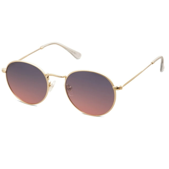 Gafas de sol SOJOS SJ1014 redondas polarizadas UV400 dorado/gris/rosa