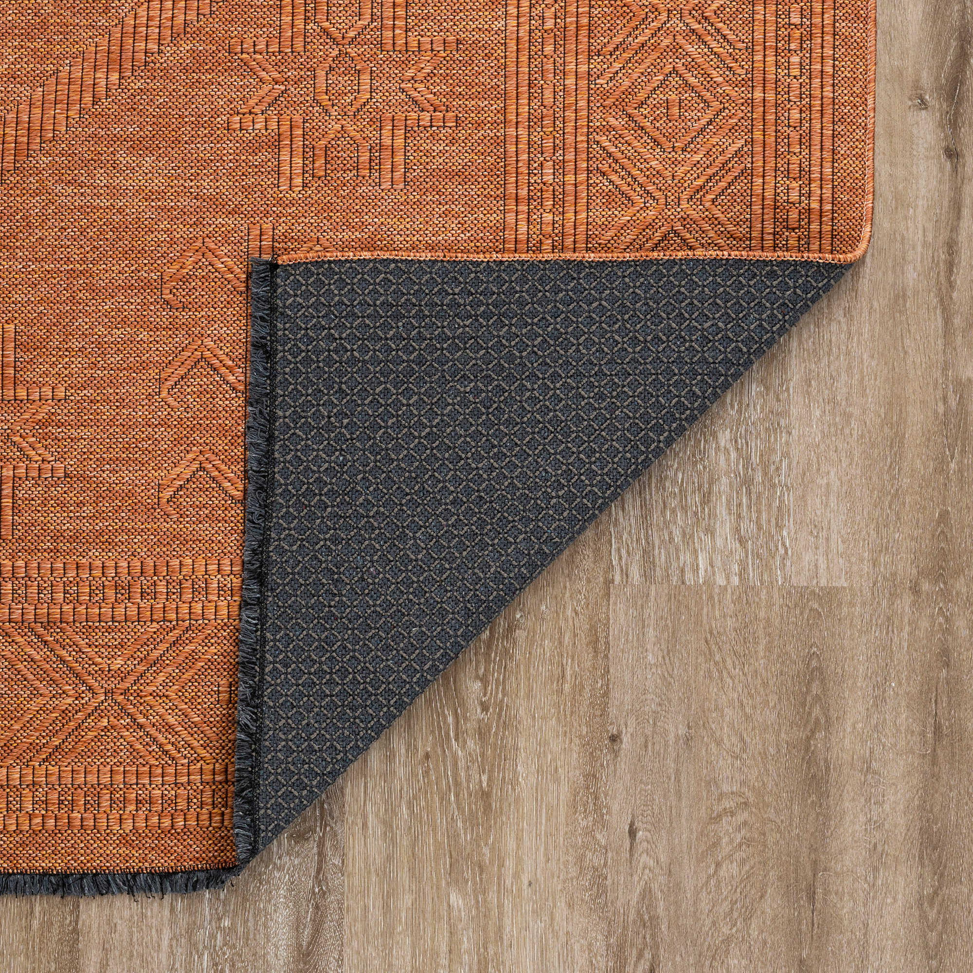 Alma Transitional 2' x 3' Orange and Copper, Machine Washable Polyester & Cotton Indoor Area Rug