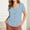 Blue, variant on Sevevn Women's Partial Button Front Cotton Blend Shirt Notched Square Neck Cuffed Sleeve Relaxed Fit Summer Blouse Orange S
