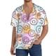 thumbnail image 1 of Balery Donuts and Coffee Camisa Casual de Manga Corta con Botones para Hombre, Texturizada, Estilo Cubano, para Playa, Verano-4X-Large, 1 of 5