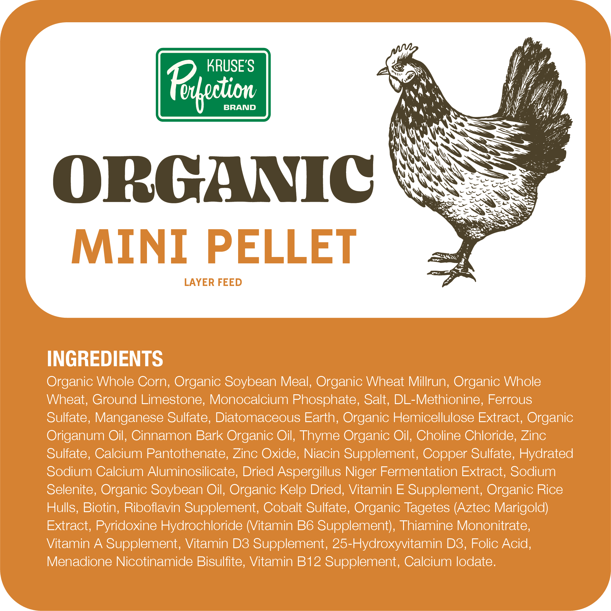 (4 pack) Kruse's Perfection Brand Organic Mini Pellet Layer Feed for Chickens with Essential Oils