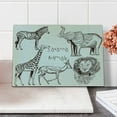 thumbnail image 2 of Safari Cutting Board, Composition of Tropic Wild Savannah Animals Lion Giraffe Zebra Graphic, Decorative Tempered Glass Cutting and Serving Board, Small Size, Cream Brown, by Ambesonne, 2 of 5