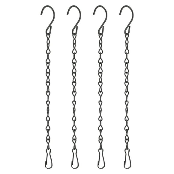 Shisuyan 4Pcs Simple Design Iron Hanging Chains with Hooks for Lanterns Ornaments Homeowners Gardeners 9.55X1.14X0.08in