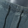 thumbnail image 3 of Denim Jeans for Men Men's Summer Thin Breathable Loose Hop Cropped Jeans Vintage Denim Cargo Shorts Slim Fit Jeans for Men Blue XL, 3 of 3