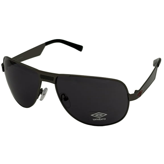 Umbro Metal Solid Smoke Lens Men's Aviator Sport Sunglasses, Gunmetal