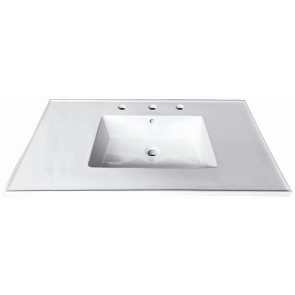 Kingston Brass LBT31227W38 Continental 31" X 22" Ceramic Vanity Top - White