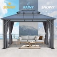thumbnail image 4 of Howsvn 10’x12’ Patio Polycarbonate Canopy Gazebo,Steel Frame Double Roof Gazebo with Breathable Netting and Curtains - Perfect for Patio, Lawn, Garden, 4 of 5
