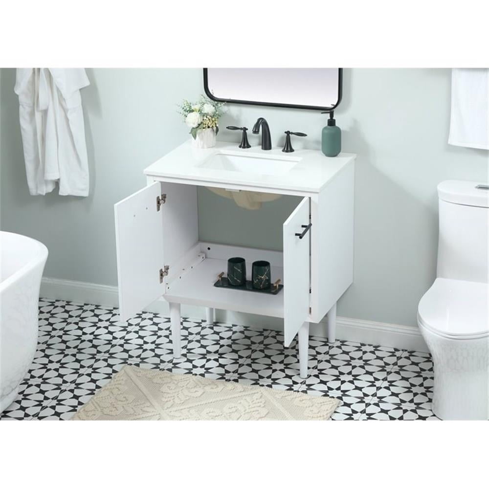 Elegant Kitchen and Bath 30 inch Single bathroom vanity in white