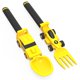 thumbnail image 1 of Juego de utensilios Dinneractive para niños, tenedor y cuchara amarillos con temática de coches de carreras para niños pequeños y pequeños, juego de 2 piezas, 1 of 6