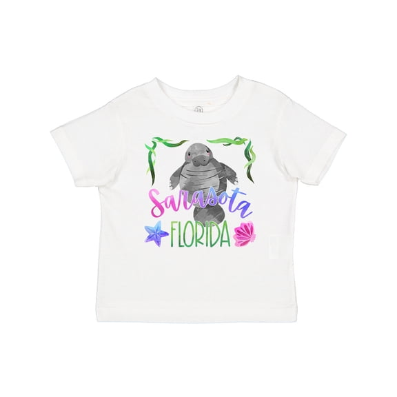 Inktastic Sarasota Florida Cute Swimming Manatee Boys or Girls Baby T-Shirt