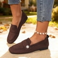 thumbnail image 4 of Miluxas Women's Lightweight Loafers Casual Flat Shoes Comfortable Round Toe Boat Shoes Flat Bottomed Shallow Mouth Shoes Brown 6(37), 4 of 9