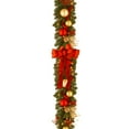 thumbnail image 1 of 9' x 12" Decorative Collection Cozy Christmas Garland with 100 Red and Clear Lights, 1 of 2