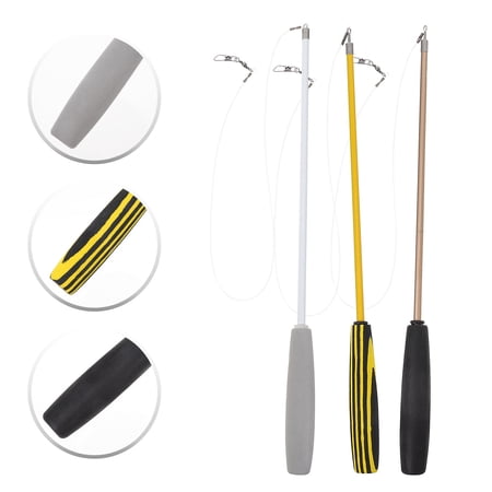 STOBOK Retractable Cat Wand Assorted Color Glass Fiber Indoor Cat Teasers 3Pcs