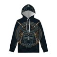 thumbnail image 3 of Sudadera con capucha con estampado de samurái japonés para hombre y mujer, sudadera con capucha con estampado artístico en 3D, manga larga, holgada, informal, para calle, 3 of 5