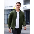 thumbnail image 3 of Colsmile Men's Waffle Knit Bomber Jacket, Full Zip Casual Varsity Jackets Lightweight Baseball Coat with Pockets for Spring Fall, 3 of 9