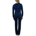 thumbnail image 2 of ToBeInStyle Women's Velour Tracksuit Zip-Up Hooded Jacket and Matching Pants, 2 of 9