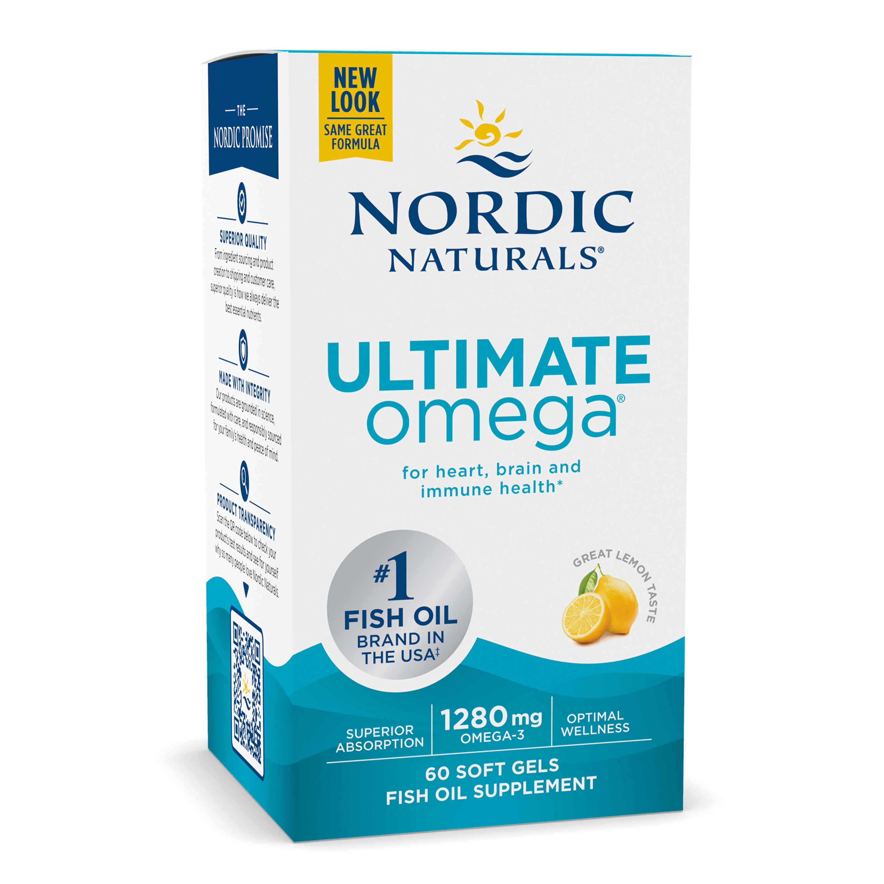 Nordic Naturals Ultimate Omega®, Soft Gel, Lemon, 60 Piece - Walmart.com