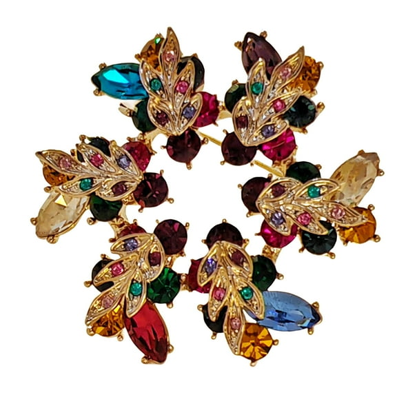 Jewelblings Fancy Fashion Colorful Crystal Rhinestone Garland Brooch