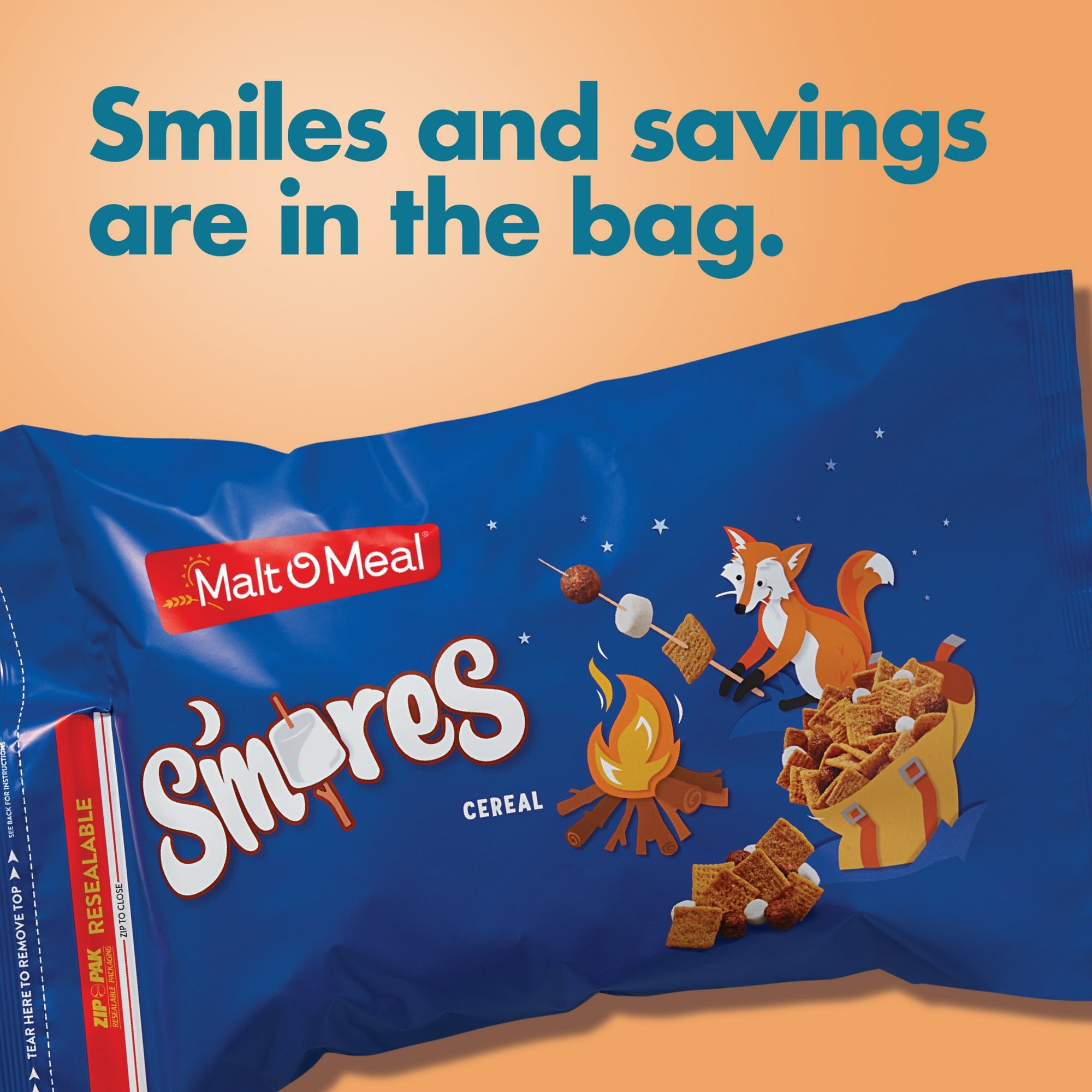Malt-O-Meal S'mores Breakfast Cereal, Crunchy Smores Cereal, 30 oz (Pack 4)