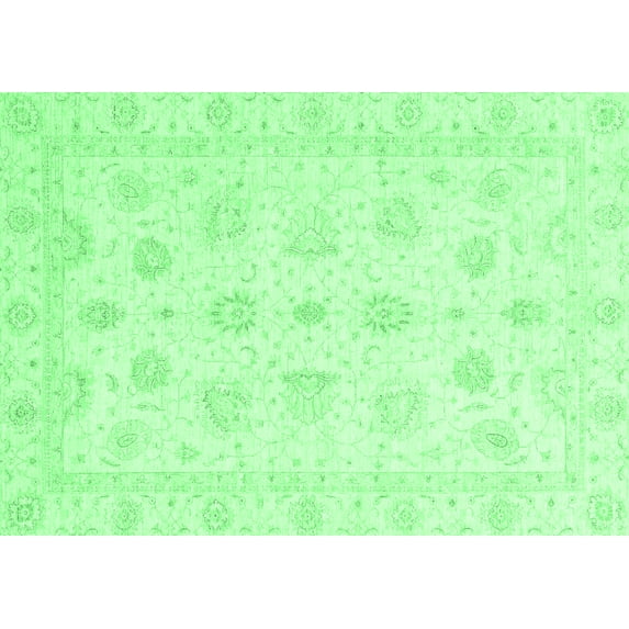 Ahgly Company Indoor Rectangle Oriental Emerald Green Traditional Area Rugs, 5' x 8'
