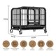 thumbnail image 2 of Jaula para perro plegable de metal con doble puerta bandeja antifugas y ruedas bloqueables resistente fácil montaje ideal para viajes entrenamiento y, 2 of 8