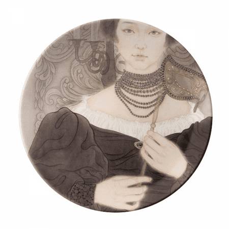 

Black Head Beauty Chinese Painting Plate Decorative Porcelain Salver Tableware Dinner Dish