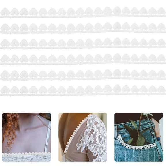 TEHAUX White Lace Trim Ribbon for Crafts, Sewing, Wrapping - Decorative Polyester Ribbon, 1 Piece